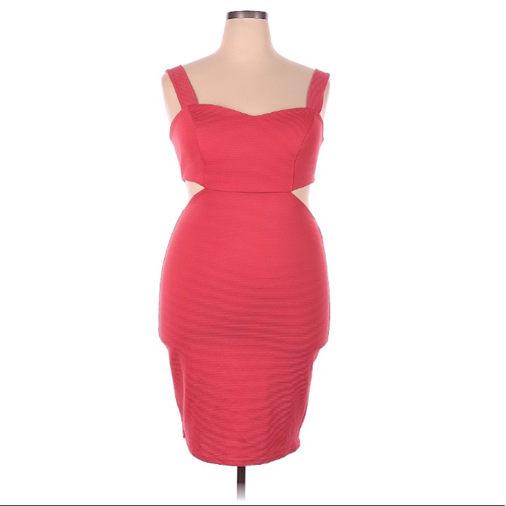 Plus Sized Pink Bodycon Dress With Cutout Details. Uk… Gem